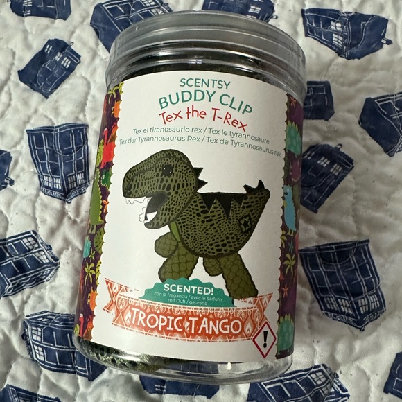 Scentsy Buddy Clip - Tex the T-Rex in Olive and Black - Picture 1 of 2